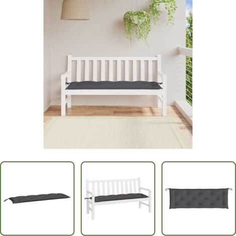 Cuscino per panca -  Cuscino per Panca Antracite 150x50x7 cm in Tessuto Oxford