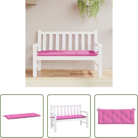 Cuscino per panca -  Cuscino per Panca da Giardino Rosa 120x50x7 cm in Tessuto