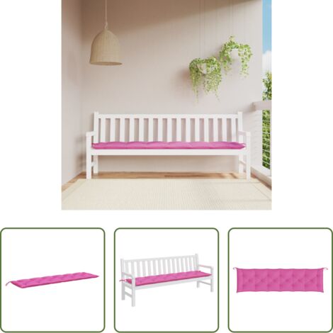 Cuscino per panca -  Cuscino per Panca da Giardino Rosa 200x50x7 cm in Tessuto