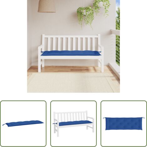 Cuscino per panca -  Cuscino per Panca Giardino Blu Reale 150x50x7 cm Tessuto Oxford