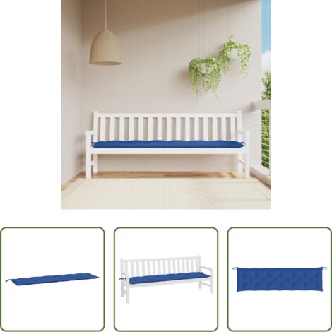 Cuscino per panca -  Cuscino per Panca Giardino Blu Reale 200x50x7 cm Tessuto Oxford