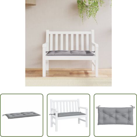 Cuscino per panca -  Cuscino per Panca Grigio 110x50x7 cm in Tessuto Oxford