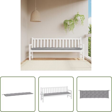 Cuscino per panca -  Cuscino per Panca Grigio 200x50x7 cm in Tessuto Oxford
