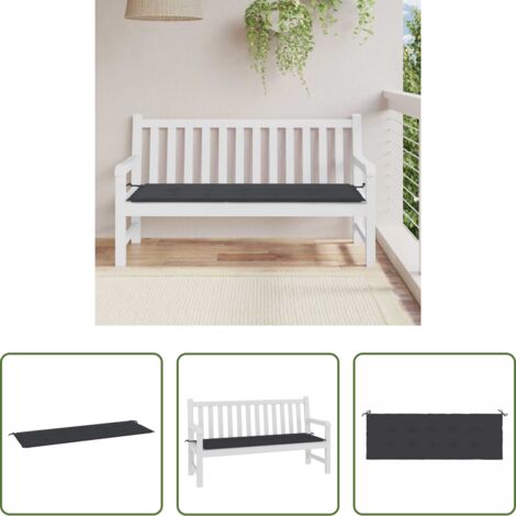 Cuscino per panca -  Cuscino per Panca Nero 150x50x4 cm in Tessuto Oxford