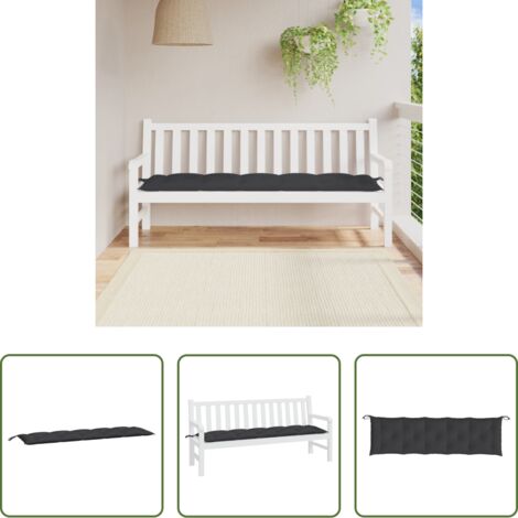 Cuscino per panca -  Cuscino per Panca Nero 180x50x7 cm in Tessuto Oxford