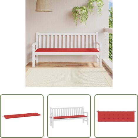 Cuscino per panca -  Cuscino per Panca Rosso 180x50x3 cm in Tessuto Oxford