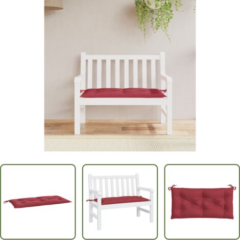 Cuscino per panca -  Cuscino per Panca Rosso Vino 110x50x7 cm in Tessuto Oxford