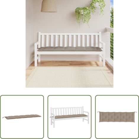 Cuscino per panca -  Cuscino per Panca Tortora 180x50x7 cm in Tessuto Oxford