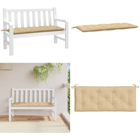 Cuscino per Panca da Giardino Beige Mélange 120x50x7cm Tessuto - Cuscino per panca - Cuscino da patio