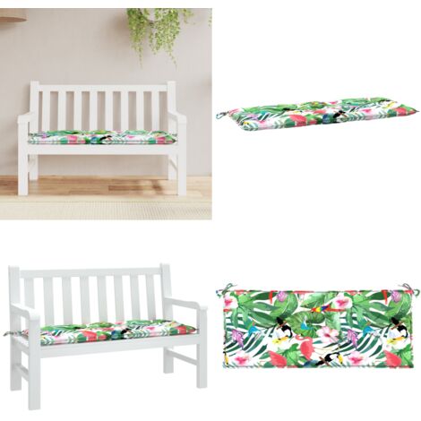 Cuscino per Panca da Giardino Multicolore 120x50x7cm in Tessuto - Cuscino da patio - Cuscino per panca