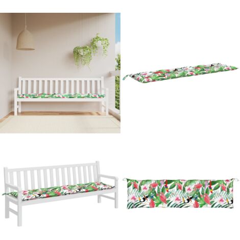 Cuscino per Panca da Giardino Multicolore 200x50x7cm in Tessuto - Cuscino per panca - Cuscino esterno