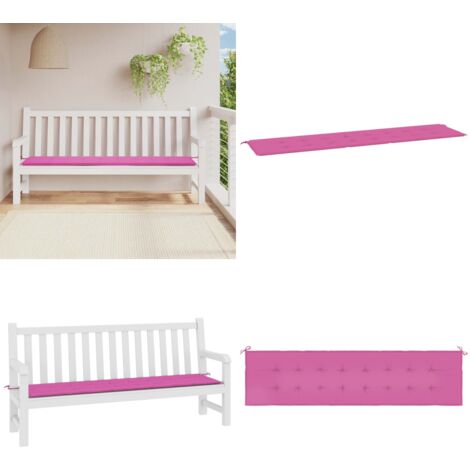 Cuscino per Panca da Giardino Rosa 200x50x4 cm in Tessuto - Cuscino per panca - Cuscino da esterno