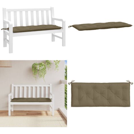 Cuscino per Panca da Giardino Tortora Mélange 120x50x7cm - Cuscino da patio - Cuscino per panca