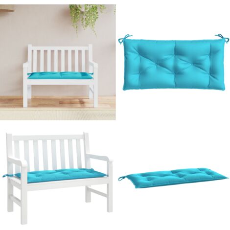 Cuscino per Panca da Giardino Turchese 110x50x7 cm in Tessuto - Cuscino per panca - Cuscino da esterno