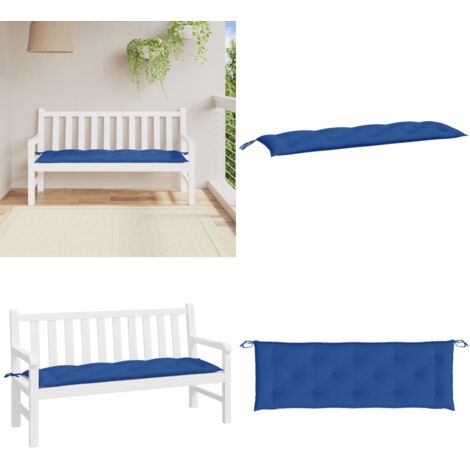 Cuscino per Panca Giardino Blu Reale 150x50x7 cm Tessuto Oxford - Cuscino per panca - Cuscino da esterno