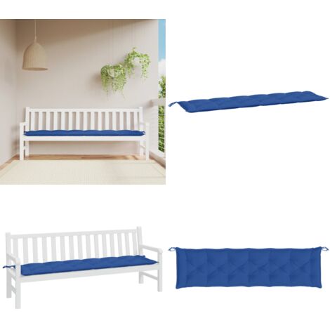Cuscino per Panca Giardino Blu Reale 200x50x7 cm Tessuto Oxford - Cuscino per panca - Cuscino da esterno