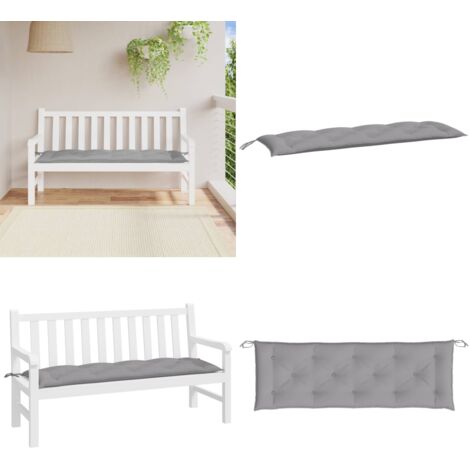 Cuscino per Panca Grigio 150x50x7 cm in Tessuto Oxford - Cuscino per panca - Cuscino in tessuto Oxford