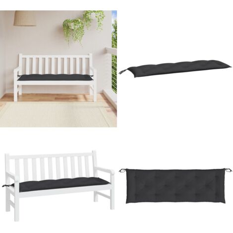 Cuscino per Panca Nero 150x50x7 cm in Tessuto Oxford - Cuscino per panca - Cuscino in tessuto Oxford
