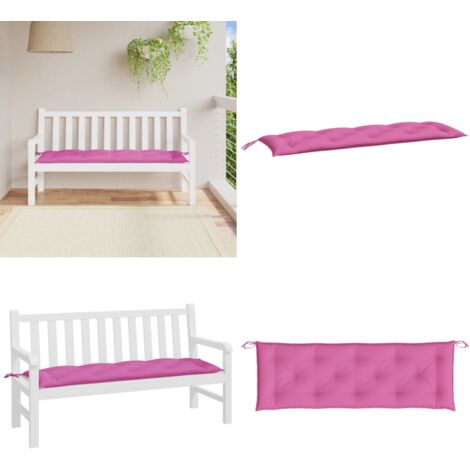 Cuscino per Panca Rosa 150x50x7 cm in Tessuto Oxford - Cuscino da giardino - Cuscino da patio