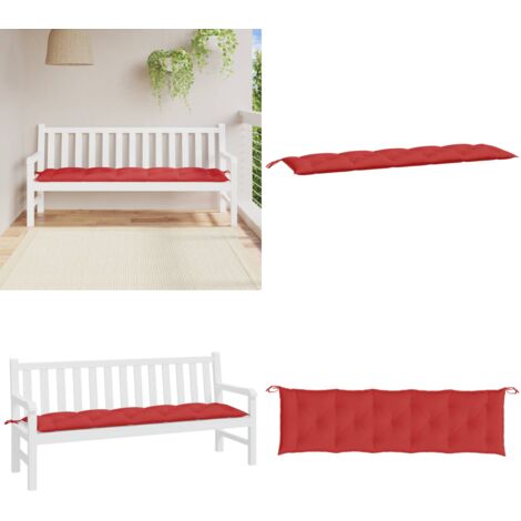 Cuscino per Panca Rosso 180x50x7 cm in Tessuto Oxford - Cuscino per panca - Cuscino in tessuto Oxford