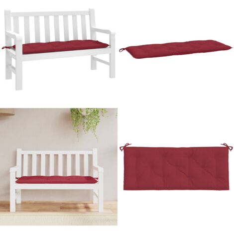 Cuscino per Panca Rosso Vino 120x50x7 cm in Tessuto Oxford - Cuscino per panca - Cuscino in tessuto Oxford