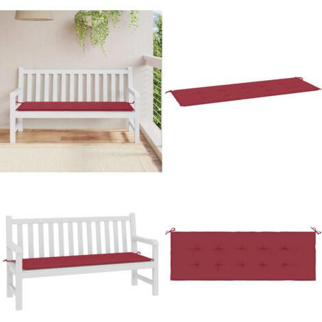 Cuscino per Panca Rosso Vino 150x50x4 cm in Tessuto Oxford - Cuscino per panca - Cuscino da patio