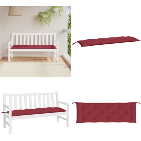 Cuscino per Panca Rosso Vino 150x50x7 cm in Tessuto Oxford - Cuscino per panca - Cuscino da esterno