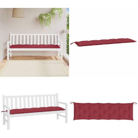 Cuscino per Panca Rosso Vino 180x50x7 cm in Tessuto Oxford - Cuscino per panca - Cuscino in tessuto Oxford