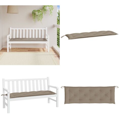 Cuscino per Panca Tortora 150x50x3 cm in Tessuto Oxford - Cuscino per panca - Cuscino in tessuto Oxford
