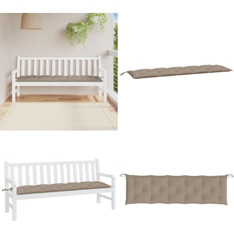 Cuscino per Panca Tortora 180x50x7 cm in Tessuto Oxford - Cuscino per panca - Cuscino esterno