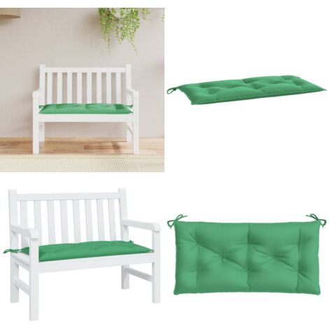 Cuscino per Panca Verde 110x50x7 cm in Tessuto Oxford - Cuscino da giardino - Cuscino per patio