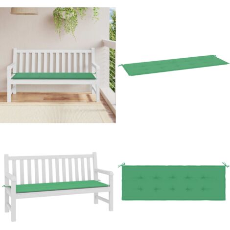Cuscino per Panca Verde 150x50x3 cm in Tessuto Oxford - Cuscino da giardino - Cuscino da patio