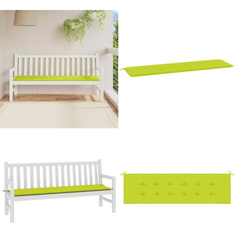 Cuscino per Panca Verde Brillante 180x50x3 cm in Tessuto Oxford - Cuscino da giardino - Cuscino da patio