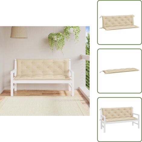 Cuscino per panca - vidaXL Cuscini Panca da Giardino 2pz Beige 150x50x7 cm Tessuto Oxford - Cuscino per soggiorno