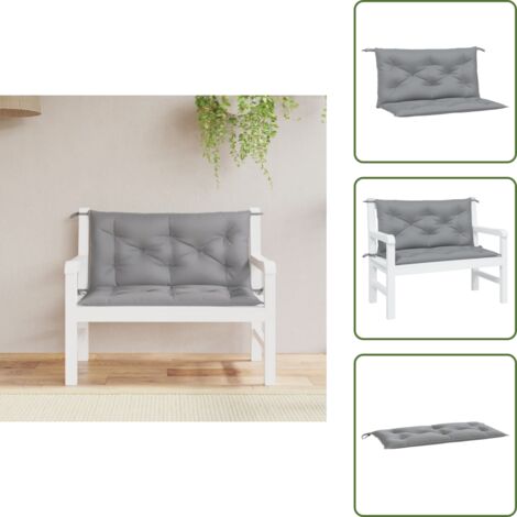 Cuscino per panca - vidaXL Cuscini Panca da Giardino 2pz Grigi 100x50x7cm Tessuto Oxford - Cuscino per soggiorno