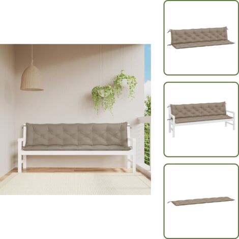 Cuscino per panca - vidaXL Cuscini Panca da Giardino 2pz Tortora 200x50x7cm Tessuto Oxford - Cuscino in tessuto Oxford