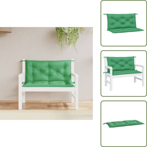 Cuscino per panca - vidaXL Cuscini Panca da Giardino 2pz Verdi 100x50x7cm Tessuto Oxford - Cuscino per soggiorno