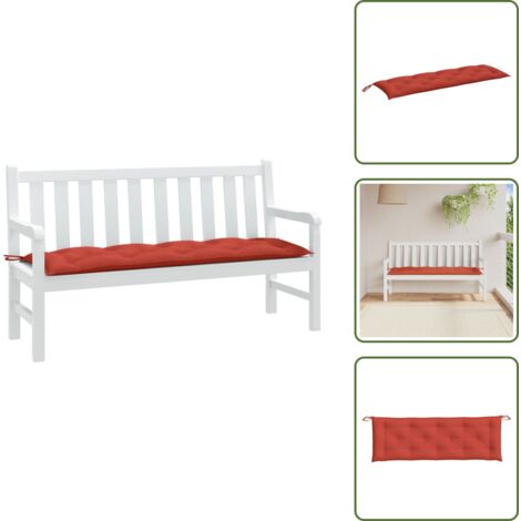 Cuscino per panca - vidaXL Cuscino Panca da Giardino Rosso Mélange 150x50x7 cm in Tessuto - Cuscino per soggiorno