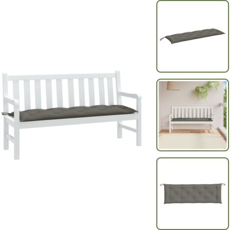 Cuscino per panca - vidaXL Cuscino Panca Giardino Grigio Scuro Mélange 150x50x7 cm Tessuto - Cuscino morbido
