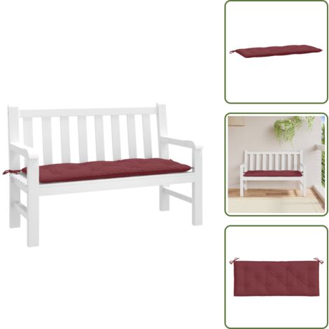 Cuscino per panca - vidaXL Cuscino Panca Giardino Rosso Vino Mélange 120x50x7cm Tessuto - Cuscino per soggiorno