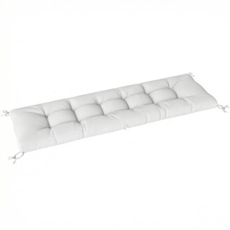 Cuscino per panchina da esterno con cinghie di fissaggio, protezione UV50+, ritorno elastico lento, per interni ed esterni, 198x65x13 cm, colore crema.