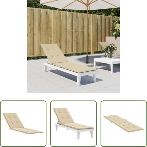 Cuscino per patio -  Cuscino per Sdraio Beige (75+105)x50x4 cm