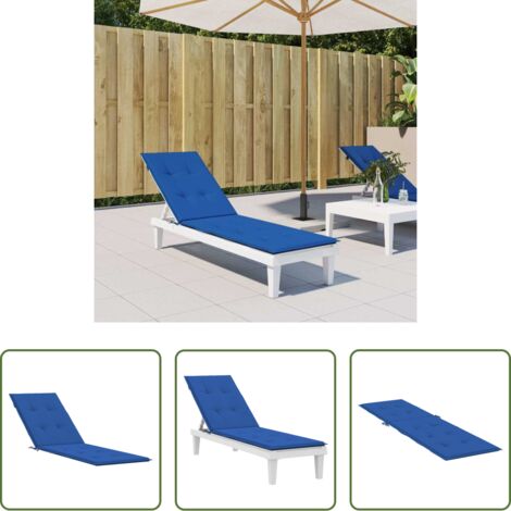 Cuscino per patio -  Cuscino per Sdraio Blu Reale (75+105)x50x4 cm