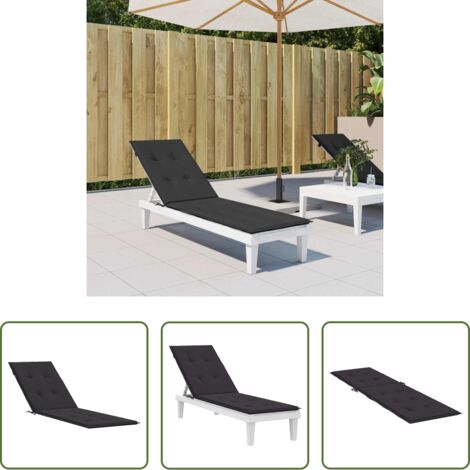 Cuscino per patio -  Cuscino per Sdraio Nero (75+105)x50x4 cm