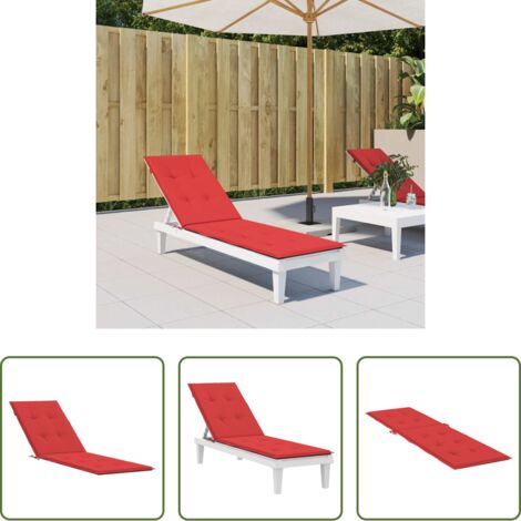 Cuscino per patio -  Cuscino per Sdraio Rosso (75+105)x50x4 cm