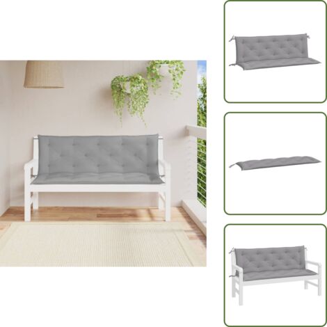 Cuscino per patio - vidaXL Cuscini per Panca 2 pz Grigi 150x50x7 cm in Tessuto Oxford - Cuscino per soggiorno