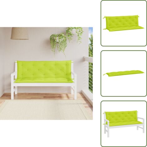 Cuscino per patio - vidaXL Cuscini per Panca 2 pz Verde Brillante 150x50x7 cm Tessuto Oxford - Cuscino per soggiorno