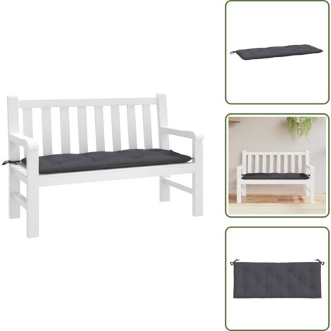 Cuscino per patio - vidaXL Cuscino per Panca Antracite 120x50x7 cm in Tessuto Oxford - Cuscino per giardino