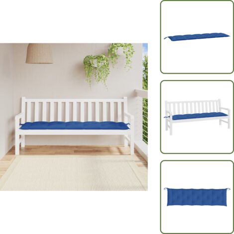 Cuscino per patio - vidaXL Cuscino per Panca Giardino Blu Reale 180x50x7 cm Tessuto Oxford - Cuscino per soggiorno