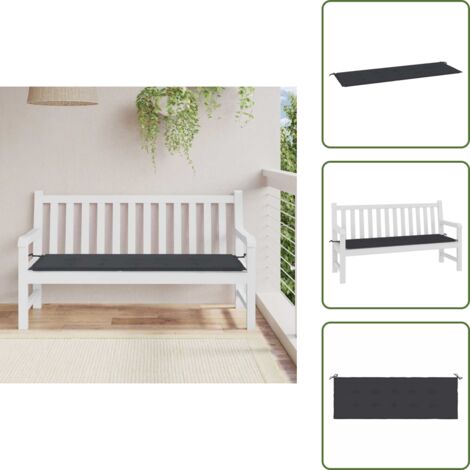 Cuscino per patio - vidaXL Cuscino per Panca Nero 150x50x4 cm in Tessuto Oxford - Cuscino in tessuto Oxford